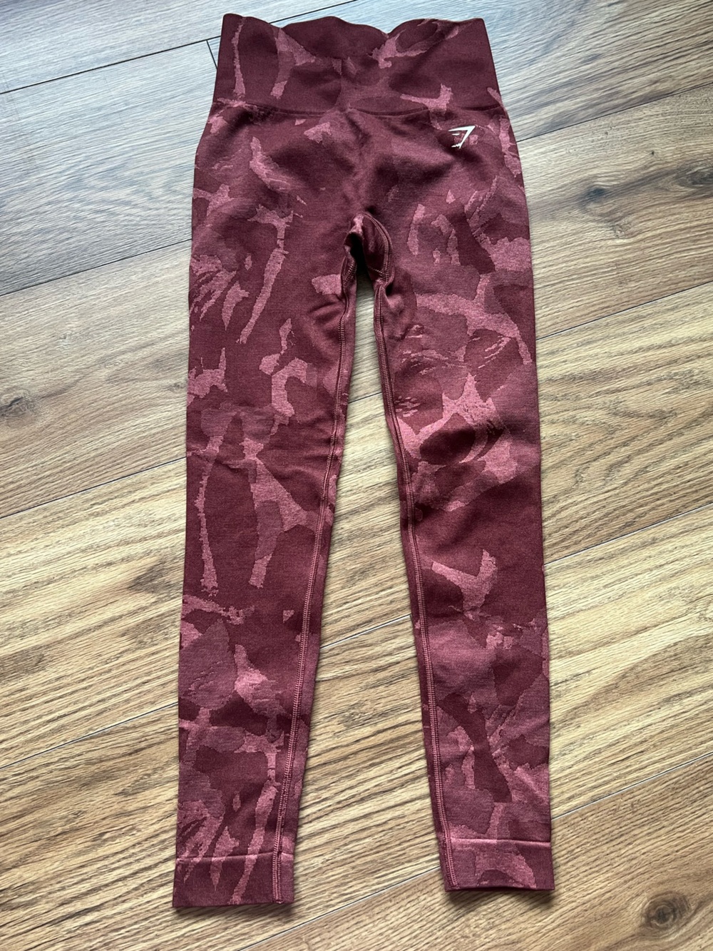 Gymshark Adapt Camo Seamless Leggings Burgundy Cherry Brown High Waisted XS